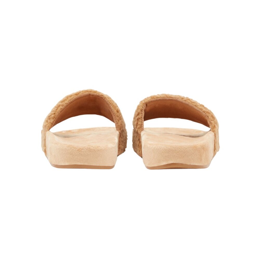 Fila Women's Fuzzy Drifter Slide Sandal BEIGE-Navy-Red New - Picture 3 of 5